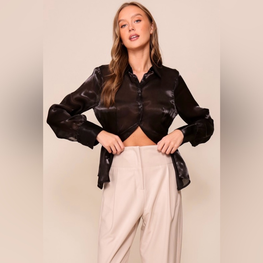 Lumiere Black Button Down Shirt
